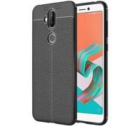 ebestStar - Coque Compatible avec ASUS Zenfone 5 Lite ZC600KL Etui Housse Silicone TPU Souple Anti-Choc Motif Cuir Anti-dérapante, Noir [Appareil: 160.6 x 76.2 x 7.8mm, 6.0'']