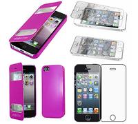 ebestStar - Coque Compatible avec iPhone SE 5S 5 Apple Etui Housse PU Cuir Portefeuille Fenêtre Type View, Violet + Film Protection écran Verre Trempé [Appareil: 123.8 x 58.6 x 7.6mm, 4.0'']