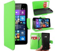 ebestStar - Coque Compatible avec Microsoft Nokia Lumia 535 Etui PU Cuir Housse Portefeuille Porte-Cartes Support Stand, Vert [Appareil: 140.2 x 72.4 x 8.8mm, 5.0'']