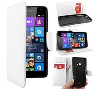 ebestStar - Coque Compatible avec Microsoft Nokia Lumia 535 Etui PU Cuir Housse Portefeuille Porte-Cartes Support Stand, Blanc [Appareil: 140.2 x 72.4 x 8.8mm, 5.0'']