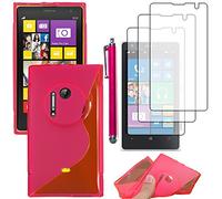 ebestStar - Coque Compatible avec Nokia Lumia 1020 Etui Housse Silicone Gel TPU Souple Motif S-Line + Stylet + 3 Films d'écran, Rose [Appareil: 130.4 x 71.4 x 10.4mm, 4.5'']