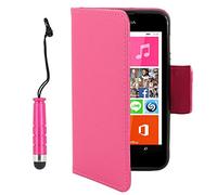 ebestStar - Coque Compatible avec Nokia Lumia 530 Etui PU Cuir Housse Portefeuille Porte-Cartes Support Stand + Mini Stylet, Rose [Appareil: 119.7 x 62.3 x 11.7mm, 4.0'']
