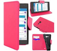 ebestStar - Coque Compatible avec Nokia Lumia 735 730 Dual Etui PU Cuir Housse Portefeuille Porte-Cartes Support Stand, Rose [Appareil: 134.7 x 68.5 x 8.9mm, 4.7'']