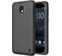 ebestStar - Coque Compatible avec Nokia Nokia 2 Etui Housse Silicone TPU Souple Anti-Choc Motif Cuir Anti-dérapante, Noir [Appareil: 143.5 x 71.3 x 9.3mm, 5.0'']