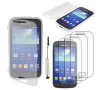 ebestStar - Coque Compatible avec Samsung Ace 3 Galaxy GT-S7270, S7272, S7275 Etui Housse Silicone Gel Portefeuille +Mini Stylet +3 Films d'écran, Transparent [Appareil: 121.2 x 62.7 x 9.8mm, 4.0'']