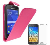 ebestStar - Coque Compatible avec Samsung Galaxy Trend 2 Lite SM-G318H, Galaxy V Plus Etui Housse PU Cuir Rabat Flip, Rose + Film écran Verre Trempé [Appareil: 121.4 x 62.9 x 10.7mm, 4.0'']