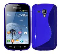 ebestStar - Coque Compatible avec Samsung Galaxy Trend S7560, S Duos S7562 Etui Housse Silicone Gel TPU Souple Motif S-Line, Bleu [Appareil: 121.5 x 63.1 x 10.5mm, 4.0'']