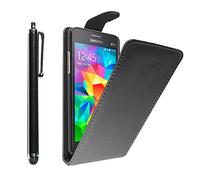 ebestStar - Coque Compatible avec Samsung Grand Prime Galaxy G530F, Value Edition G531F Etui Housse PU Cuir Rabat Flip + Stylet, Noir [Appareil: 144.8 x 72.1 x 8.6mm, 5.0'']