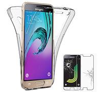 ebestStar - Coque Compatible avec Samsung J3 2016 Galaxy SM-J320F Etui Housse Silicone Gel Intégrale Avant et Arrière, Transparent + Verre Trempé [NB: Lire Description][Appareil: 142.3x71x7.9mm 5.0"]