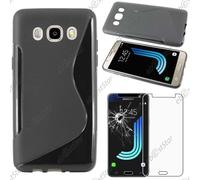 ebestStar - Coque Compatible avec Samsung J5 2016 Galaxy SM-J510F Etui Housse Silicone Gel TPU Souple Motif S-Line, Noir + Film Protection écran Verre Trempé [Appareil: 145.8 x 72.3 x 8.1mm, 5.2'']