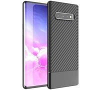 ebestStar - Coque Compatible avec Samsung S10 Plus Galaxy Housse Etui Gel Motif Fibre Carbone Luxe Flex TPU Premium, Noir [S10 Plus: 157.6 x 74.1 x 7.8mm, 6.4'']