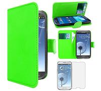 ebestStar - Coque Compatible avec Samsung S3 Galaxy i9300 i9305 Etui PU Cuir Housse Portefeuille Porte-Cartes Support Stand, Vert + Film écran Verre Trempé [Appareil: 136.6 x 70.8 x 8.6mm 4.8"]