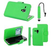 ebestStar - Coque Compatible avec Samsung S3 Mini Galaxy GT-i8190, i8190N Etui PU Cuir Housse Portefeuille Porte-Cartes Support Stand + Mini Stylet, Vert [Appareil: 121.6 x 63 x 9.9mm, 4.0'']