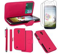 ebestStar - Coque Compatible avec Samsung S4 Galaxy i9500 i9505 Etui PU Cuir Housse Portefeuille Porte-Cartes Support Stand + Stylet + 3 Films d'écran, Rose [Appareil: 136.6 x 69.8 x 7.9mm, 5.0'']