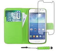 ebestStar - Coque Compatible avec Samsung S4 Mini Galaxy GT-i9190, i9192, i9195 Etui PU Cuir Housse Portefeuille Porte-Cartes Support Stand + Mini Stylet, Vert [Appareil: 124.6 x 61.3 x 8.9mm, 4.3'']