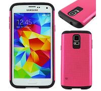ebestStar - Coque Compatible avec Samsung S5 G900F, Galaxy S5 New G903F Neo Etui Housse Coque Duo Bi-Couches Silicone et Polycarbonate Mesh, Rose [Appareil: 142 x 72.5 x 8.1mm, 5.1'']