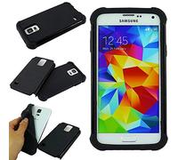 ebestStar - Coque Compatible avec Samsung S5 G900F, Galaxy S5 New G903F Neo Etui Housse Duo Bi-Couches Silicone et Polycarbonate, Noir [Appareil: 142 x 72.5 x 8.1mm, 5.1'']
