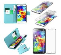 ebestStar Etui Portefeuille Housse Protection Folio Coque pour Samsung Galaxy S5 SM-G900F, G900, G900H, Couleur Bleu