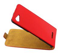 ebestStar - Coque Compatible avec Sony Xperia E3 D2203 Etui Housse PU Cuir Rabat Ultra Fin (Ultra Slim Case), Rouge [Appareil: 146 x 72 x 7.3mm, 5.2'']
