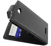 ebestStar - Coque Compatible avec Sony Xperia E4G, E4G Dual Etui Housse PU Cuir Rabat Flip, Noir [Appareil: 133 x 71 x 10.8mm, 4.7'']