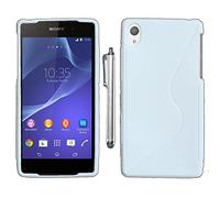 ebestStar - Coque Compatible avec Sony Xperia Z2 D6502, D6503, D6543 Etui Housse Silicone Gel TPU Souple Motif S-Line + Stylet, Blanc [Appareil: 146.8 x 73.3 x 8.2mm, 5.2'']