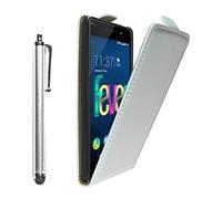 ebestStar - Coque Compatible avec Wiko Fever 4G Etui Housse PU Cuir Rabat Ultra Fin (Ultra Slim Case) + Stylet, Blanc [Appareil: 148 x 73.8 x 8.3mm, 5.2'']