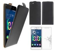 ebestStar - Coque Compatible avec Wiko Fever SE Special Edition Etui Housse PU Cuir Rabat Ultra Fin (Ultra Slim Case), Noir +Film Verre Trempé [NB: Lire Description][Appareil: 149.5x73.9x9.1mm 5.2"]