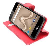 ebestStar - Coque Compatible avec Wiko Tommy 2 Etui PU Cuir Housse Portefeuille Porte-Cartes Support Stand, Rouge [Appareil: 145 x 72.7 x 9.19mm, 5.0'']