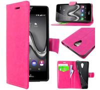 ebestStar - Coque Compatible avec Wiko Tommy Etui PU Cuir Housse Portefeuille Porte-Cartes Support Stand, Rose [Appareil: 146 x 71.5 x 8.8mm, 5.0'']