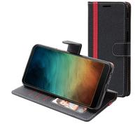 ebestStar - Coque Huawei Mate 20 Lite (2018) Etui PU Cuir Portefeuille Porte-Cartes Support Stand, Noir / Rouge [Dimensions PRECISES Smartphone : 158.3 x 75.3 x 7.6mm, écran 6.3'']