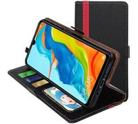 ebestStar - Coque Huawei P30 Lite (2019) Etui Portefeuille Porte-Cartes Support Stand, Noir / Rouge [Dimensions PRECISES Smartphone : 152.9 x 72.7 x 7.4mm, écran 6.15'']