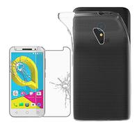 ebestStar - Coque pour Alcatel U5, Etui Protection Silicone Transparent Antichoc, Souple Slim, Transparent + Verre Trempé
