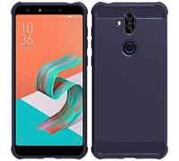 ebestStar - Coque pour ASUS Zenfone 5 Lite ZC600KL, Etui Protection Motif Carbone, Antichoc Souple TPU, Bleu Foncé