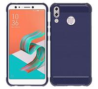 ebestStar - Coque pour ASUS Zenfone Max M1 ZB555KL, Etui Protection Motif Carbone, Antichoc Souple TPU, Bleu Foncé