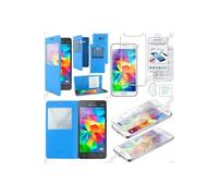 ebestStar Coque pour Grand Prime Galaxy G530F, Value Edition G531F Portefeuille Fenêtre View, Bleu + Film VERRE Trempé