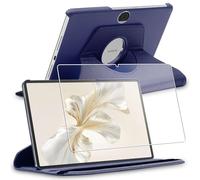 ebestStar - Coque pour Honor Pad 9, Etui Rotatif 360, Housse Protection PU Cuir, Bleu Foncé + Verre Trempé