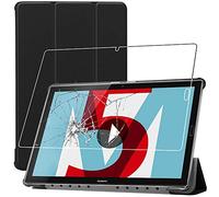 ebestStar - Coque pour Huawei MediaPad M5 10.8, Etui Slim Cover, Housse PU Cuir Rabat Magnétique, Noir + Verre Trempé