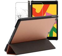 ebestStar - Coque pour iPad 10.2 (2019, 2020, 2021) Apple, Etui Slim Cover, Housse PU Cuir Rabat Magnétique, Or Rose Gold + Verre Trempé