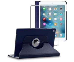 ebestStar - Coque pour iPad 2018 9.7 2017, Air 1 2013 Apple, Etui Rotatif 360, Housse Protection PU Cuir, Bleu Foncé + Verre Trempé