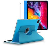 Housse pour iPad Air (2020) 10.9, iPad Air 4 Support Rotatif 360 PU Cuir , Bleu + Film VERRE Trempé