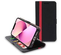 ebestStar - Coque pour iPhone 13 Mini Apple, Etui Portefeuille Protection, Housse Pochette PU Cuir Porte Carte, Noir/Rouge