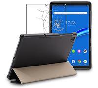 ebestStar - Coque pour Lenovo Tab M10 FHD Plus 10.3, Etui Slim Cover, Housse PU Cuir Rabat Magnétique, Noir + Verre Trempé