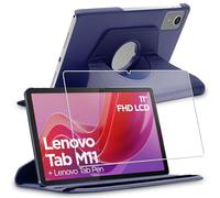 ebestStar - Coque pour Lenovo Tab M11, Etui Rotatif 360, Housse Protection PU Cuir, Bleu Foncé + Verre Trempé