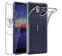 ebestStar - Coque pour Nokia Nokia 3.1 (2018), Etui Protection Silicone Transparent Antichoc, Souple Slim, Transparent + Verre Trempé