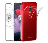ebestStar - Coque pour Oppo OnePlus 6, Etui Protection Silicone Transparent Antichoc, Souple Slim, Transparent + Verre Trempé
