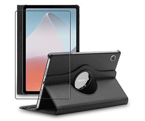 ebestStar - Coque pour Oppo Pad Air, Etui Rotatif 360, Housse Protection PU Cuir, Noir + Verre Trempé