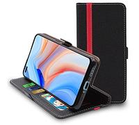 ebestStar - Coque pour Oppo Reno4 5G, Etui Portefeuille Protection, Housse Pochette PU Cuir Porte Carte, Noir/Rouge