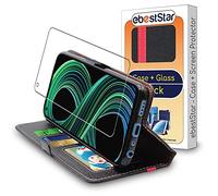 ebestStar - Coque pour Realme 8 5G, Narzo 30 5G, Etui Portefeuille Protection, Housse Pochette PU Cuir Porte Carte, Noir/Rouge + Verre Trempé