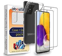 ebestStar - Coque pour Samsung Galaxy A72, Etui Protection Silicone Transparent Antichoc, Coins Renforcés, Transparent + Verre Trempé x2