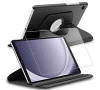 ebestStar Coque pour Samsung Galaxy Tab А11, A9, + Verre Trempé, Noir | Housse Etui Rotatif 360° PU Cuir Galaxy Tab А11 8.7 (2025) X133, A9 8.7 (2023) X110 protection intégrale, découpes précises